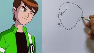 How to Draw Ben 10 Face  Ben 10 Very Easy Sketch [upl. by Marlette]