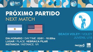 BEACH VOLEY M U18  ARGENTINA vs USA  Juegos Macabeos Panamericanos Buenos Aires 2023 [upl. by Handbook673]