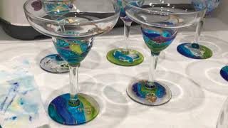 Ocean Margarita Turtle Painted Glass Set [upl. by Hound]