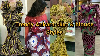 Trendy Ankara long skirt amp blouse stylesLatest Ankara styles 2024Ankara peplum tops amp skirt styles [upl. by Trella]