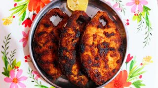 Vanjaram meen varuval recipe in tamil Vanjaram fish fry Nei meen fry [upl. by Lyrrad]