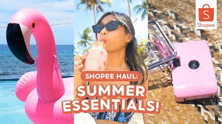 Beach Summer Vacation Must Haves  VOUCHER GIVEAWAY  Shopee Haul [upl. by Senskell]