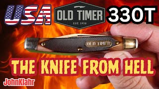 USA Made Schrade Old Timer 330T Middleman Jack This knife has very hard steel [upl. by Syxela996]