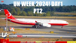 PT2 LIVE JFK John F Kennedy Airport Action  UN WEEK Plane Spotting [upl. by Drud]