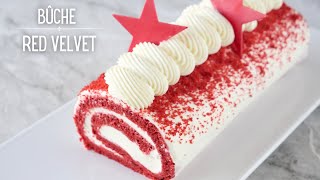 ❅ La Meilleure BUCHE de Noël ❅ La BUCHE RED VELVET  Recette Facile de Buche roulée Chocolat Vanille [upl. by Lorita407]