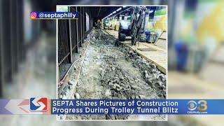 SEPTA Shares Photos Of Project Trolley Tunnel Blitz [upl. by Llenoj284]