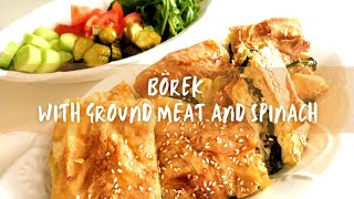 How to Make Börek with Meat and Spinach  Borek Bayam dan Daging Giling [upl. by Kauffman772]