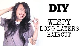 DIY WISPY LONG LAYERS HAIRCUT [upl. by Anavrin]