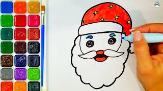 How to draw Santa 🎅 Drawing lessons for children Coloring page Easy drawing drawing [upl. by Fredric97]