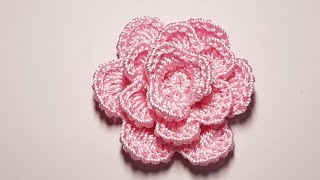 How to crochet Rose crochet Móc len hoa hồng [upl. by Nivar]