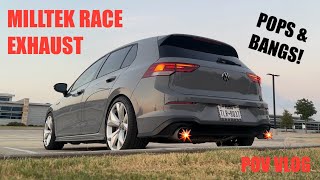 MK8 GTI Milltek Race Exhaust  It Is LOUD [upl. by Ecnar]