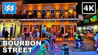 4K Nightlife at Bourbon Street in New Orleans Louisiana USA Virtual Walking Tour amp Travel Guide [upl. by Masterson622]