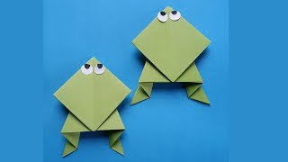 DIYFrog Tutorial  How to Make Easy Origami Paper Frog With Paper [upl. by Koorb448]