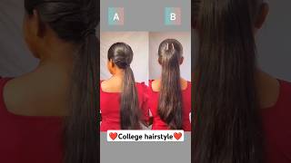 ❤️ college hairstyle 😍 trending short hairstyle subscribe [upl. by Reisch817]