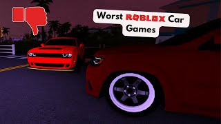 I Tried the WORST RATED Roblox Car Games [upl. by Aivatnuahs81]