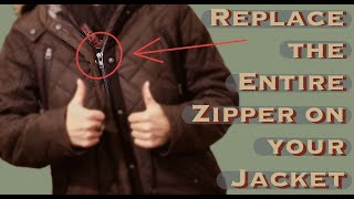 How to Replace Your Jacket Zipper With a Sewing Machine [upl. by Dragde]