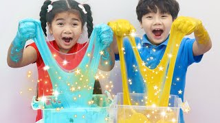 Suri and Sammy Pretend Playing with Slime in Classroom School  Kids Make Slime Challenge [upl. by Ecirahc]