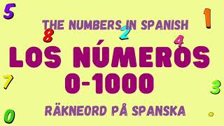 The numbers in spanish 01000 Räkneord på spanskalos números en español [upl. by Romonda]