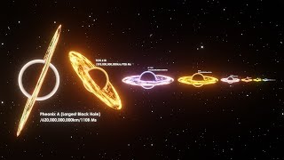 Black Hole Size Comparison 3D Full Video [upl. by Egwan]