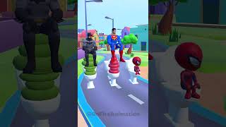 Batman vs Superman vs Spiderman  Toilet Challenge 11  Marvel Animation ytshorts viral [upl. by Donavon]