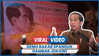 Detikdetik Massa Demo KPU Bakar Spanduk Gambar Jokowi [upl. by Fairleigh]