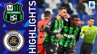 Sassuolo 41 Spezia  Berardi strikes twice in emphatic Sassuolo win  Serie A 202122 [upl. by Asteria]