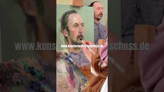 Porträt malen lernen in der Kunstschule Artgeschoss painting malen art portrait oilpainting [upl. by Alyhc]