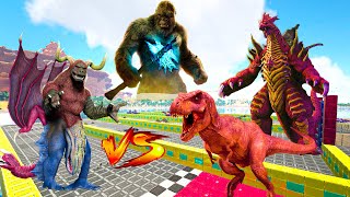 ALL The Strongest Dinosaurs VS Dinosaurs TRex In Deathrun Battle For Food  Ark Dinosaurs [upl. by Yssej265]