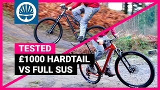 Hardtail vs Full Suspension MTB  £1000 Bike HeadtoHead [upl. by Mallis35]