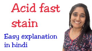 Acid fast stain easy explanation in hindi [upl. by Aivon]