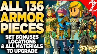 FULL Armor Guide TotK  All 136 Armor Pieces Set Bonuses Upgrade Costs amp More Tears of the Kingdom [upl. by Hsemin]