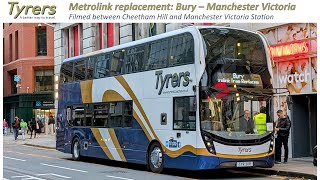 Bury line rep Tyrers Coaches on Metrolink replacement between Cheetham Hill and Manchester Victoria [upl. by Athalie]