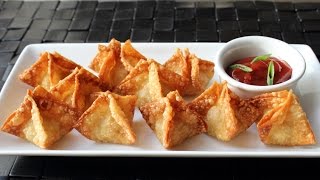 Crab Rangoon  Crispy Crab amp Cream Cheese Wonton Recipe [upl. by Anelra]