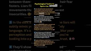 41 Psychological Tatics to spot a liar psychology motivation shorts fyp quotes [upl. by Ardin]