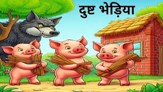 Three Little Pigs Hindi Cartoon Story  हिंदी कहानियां। Hindi Moral Stories। Kids Videos [upl. by Adyam]