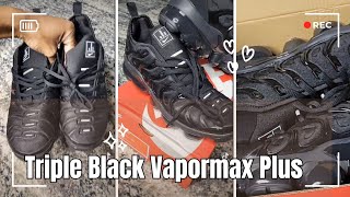 Triple Black VAPORMAX PLUS  DHGATE UNBOXING  ON FEET [upl. by Duyne]