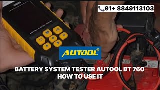 DIGITAL BATTERY TESTER AUTOOL BT 760  91 8849113103  autool automobile batterytester [upl. by Rycca]