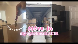 FIRST APARTMENT AT 18 VLOG ☆ packing empty tour  more [upl. by Atikehs446]