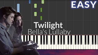 Twilight  Bellas Lullaby EASY Piano Tutorial  Lyrics [upl. by Daisie145]