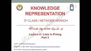 Knowledge Representation lecture 5 Lists in Prolog Part 3 [upl. by Arikahs]