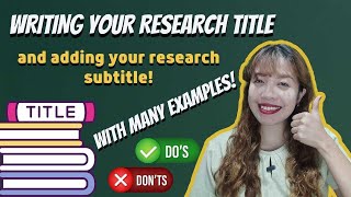 Writing Your Qualitative Research Title  And Subtitle with tips and examples [upl. by Staci]