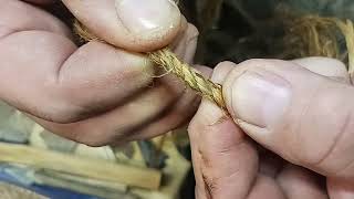 3 ply primitive dogbane bow string how to [upl. by Strawn629]