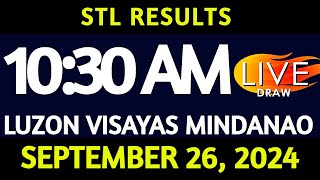 Stl Result Today 1030 am draw September 26 2024 Thursday Luzon Visayas and Mindanao Area LIVE [upl. by Attenborough]