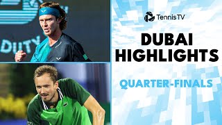 Medvedev vs Davidovich Fokina Rublev Hurkacz amp Humbert Play  Dubai 2024 QuarterFinal Highlights [upl. by Piscatelli]