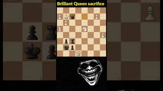 Brilliant Queen sacrifice shorts chess sacrifice viralshorts [upl. by Aerdnod]