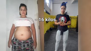 Evolução musculação  Antes e depois academia feminino como perdi 16 kl [upl. by Fesuy558]