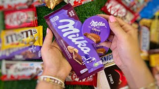 Milka choco wafer amp chocolate Hazelnut creme unboxing Satisfying ASMR [upl. by Grubb]