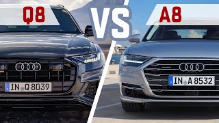 Most Luxurious Cars 2019  Audi Q8 vs Audi A8 [upl. by Kalin]