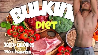 Bulking diet without supplements ll 3000 kcal 140 protein ll [upl. by Celestina861]