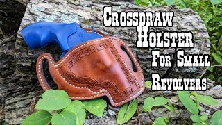 Making a Leather Cross draw pancake holster for small frame revolvers [upl. by Aiuqenehs]